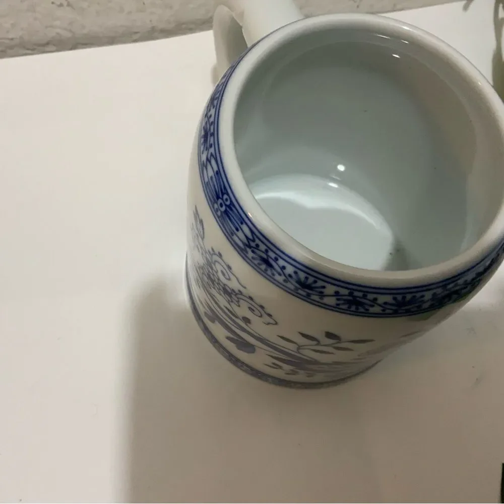 Hutschenreuther Blue Onion Mug Or Beer Stein blue White Excellent G3